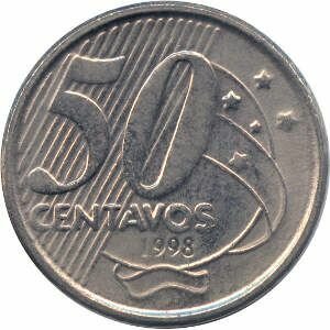 Coins of BRAZIL 50 centavo Brazil 1998
